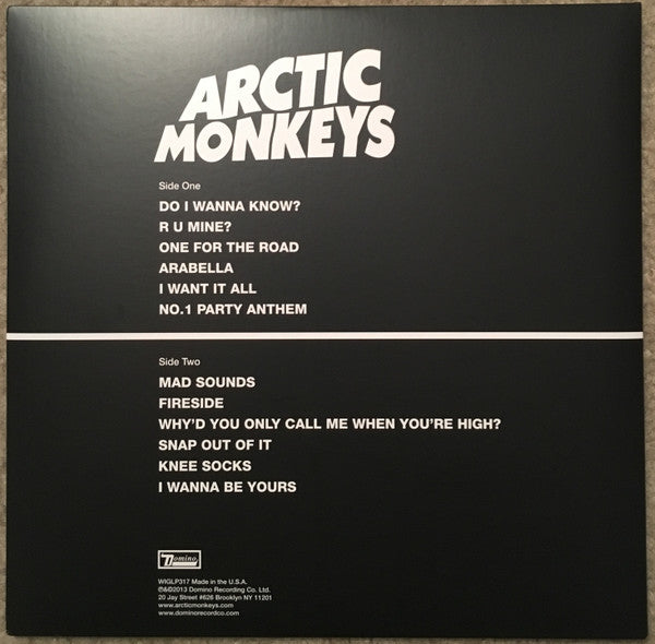 Imagen de la portada del disco AM del artista Arctic Monkeys