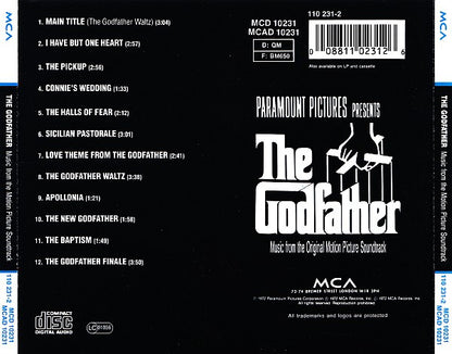 Nino Rota - The Godfather - Music From The Original Motion Picture Soundtrack [CD]