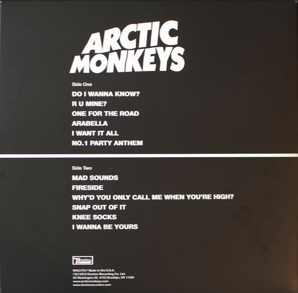 Imagen de la portada del disco AM del artista Arctic Monkeys