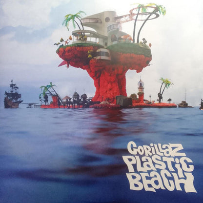 Imagen de la portada del disco Plastic Beach del artista Gorillaz